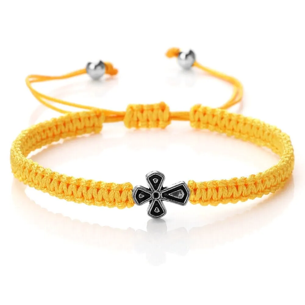 WWJD Cross Adjustable Handmade Knots Bracelet